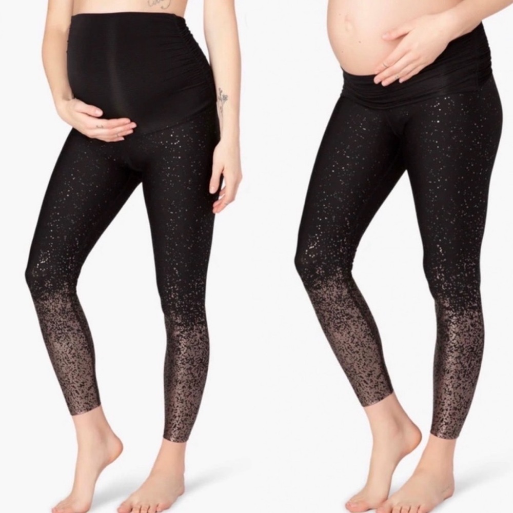 Beyond the Bump Alloy Ombré Metallic Over the Bump Leggings Small